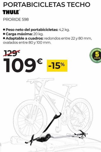 Feu Vert Portabicicletas de techo thule oferta