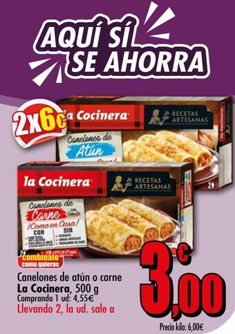 Unide Supermercados Canelones de atún o carne la cocinera oferta
