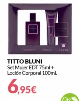 Titto Bluni Set Mujer EDT 75ml + Loción Corporal 100ml