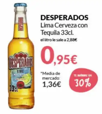 PrimaPrix Desperados Lima Cerveza con Tequilla 33cl oferta