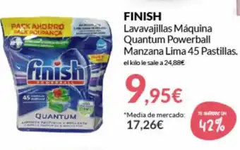 PrimaPrix Finish Lavavajillas Máquina Quantum Powerball Manzana Lima 45 Pastillas oferta