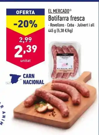 ALDI El Mercado Botifarra freaca 445g oferta