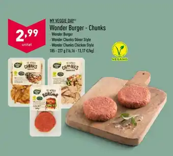 ALDI My Veggie Day Wonder Burger-Chunks 185-227 g oferta