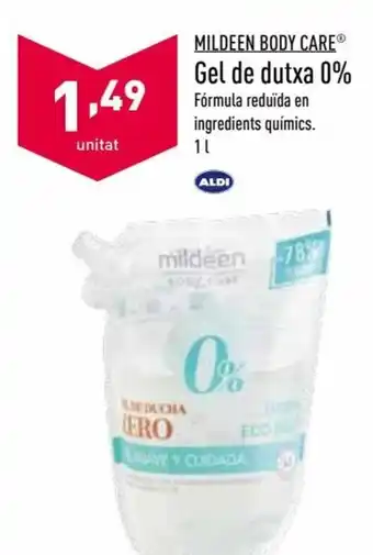 ALDI Mildeen Body Care Gel de dutxa 0% 1 l oferta