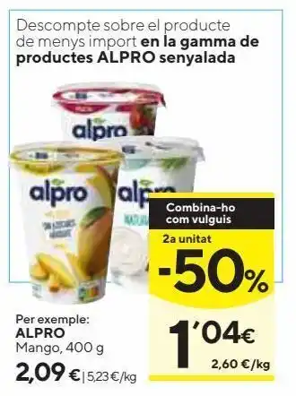 Caprabo Mangos alpro oferta