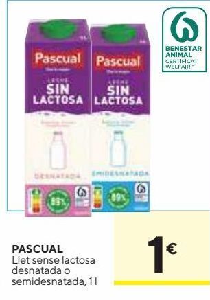 Caprabo Leche sin lactosa pascual oferta