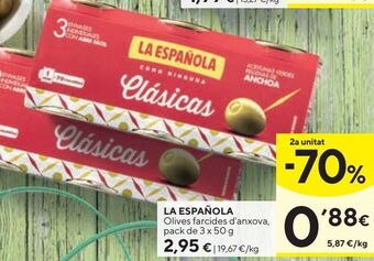 Caprabo Aceitunas rellenas de anchoa la española oferta