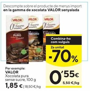 Caprabo Chocolate negro valor oferta