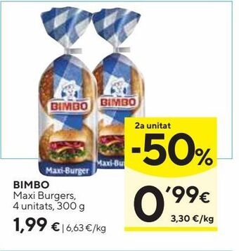 Caprabo Pan de hamburguesa bimbo oferta