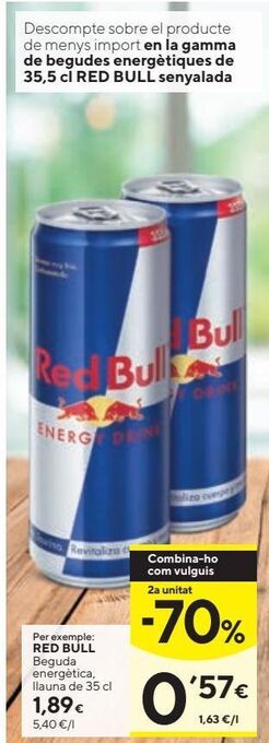 Caprabo Bebida energética red bull oferta