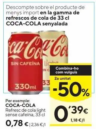 Caprabo Coca-cola sin cafeína coca-cola oferta