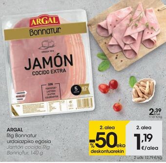 Eroski Argal jamón cocido rig bonnatur oferta