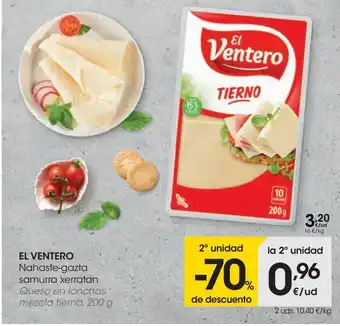 Eroski El ventero queso en lonchas mezcla tierno oferta
