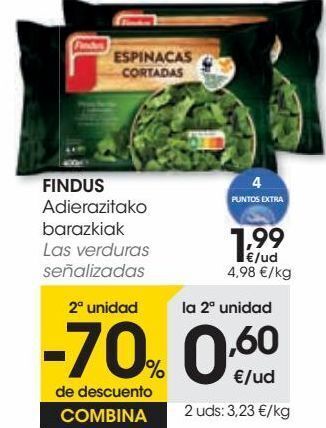 Eroski Findus las verduras señalizadas oferta
