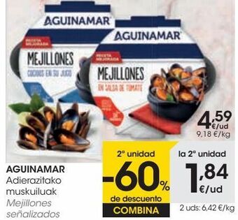 Eroski Aguinamar mejillones señalizados oferta