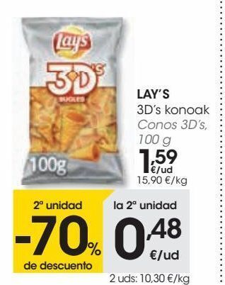 Eroski Lay's conos 3d's oferta