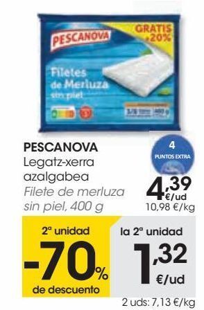 Eroski Pescanova filete de merluza sin piel oferta