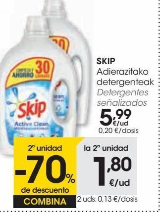Eroski Skip detergentes señalizados oferta