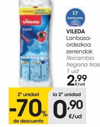 Eroski Vileda recambio fregona tiras oferta