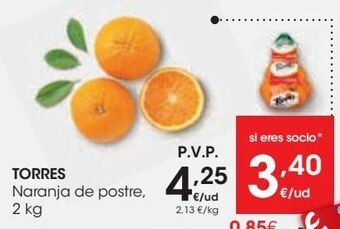 Eroski Torres naranja de postre 2 kg oferta