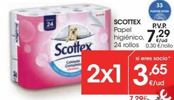 Eroski Scottex papel higiénico 24 rollos oferta