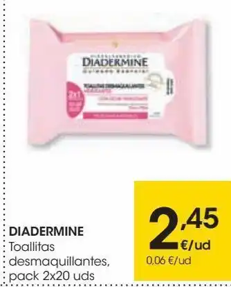 Eroski Diadermine toallitas desmaquillantes, pack 2 oferta