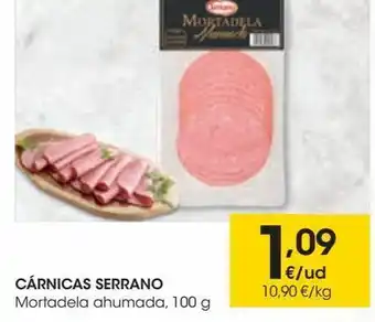 Eroski Cárnicas serrano mortadela ahumada oferta