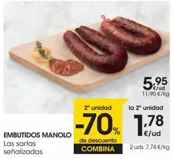 Eroski Embutidos manolo las sartas señalizadas oferta