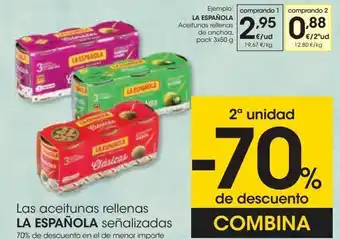 Eroski Las aceitunas rellenas la española señalizadas oferta