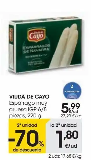 Eroski Viuda de cayo espárrago muy grueso igp 6/8 piezas oferta