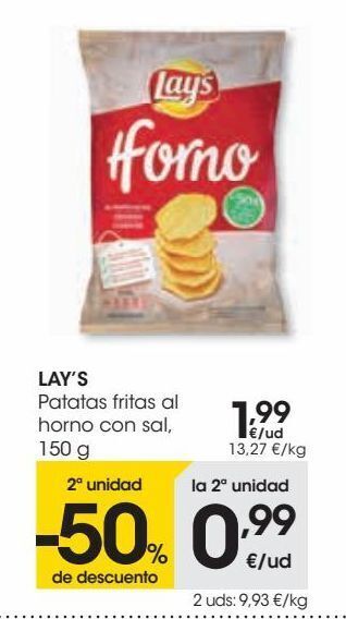 Eroski Lay's patatas fritas al horno con sal oferta