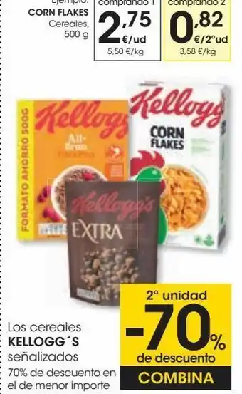 Eroski Los cereales kellogg's señalizados oferta