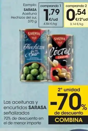 Eroski Las aceitunas y encurtidos sarasa señalizados oferta