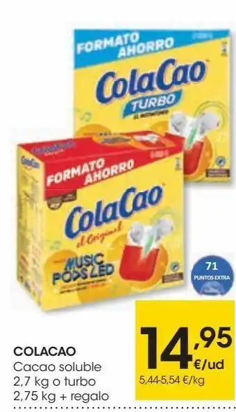 Eroski Colacao cacao soluble o turbo + regalo oferta