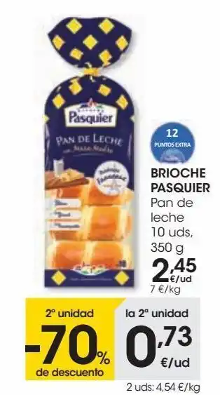 Eroski Brioche pasquier pan de leche 10 uds oferta
