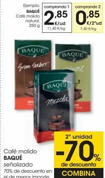 Eroski Café molido baqué señalizado oferta