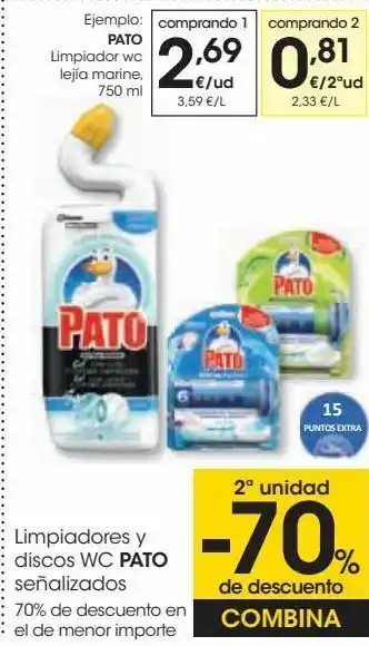 Eroski Limpiadores y discos wc pato señalizados oferta