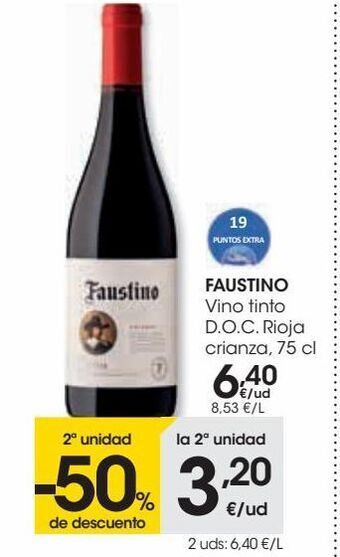 Eroski Faustino vino tinto d.o.c.rioja crianza oferta
