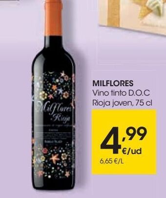 Eroski Milflores vino tinto d.o.c rioja joven oferta