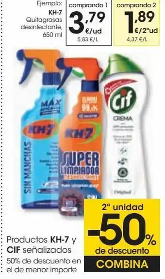 Eroski Productos kh-7 y cif señalizados oferta