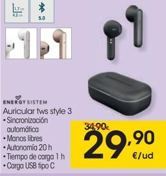 Eroski Energy sistem auricular tws style 3 oferta
