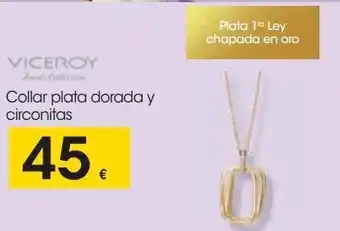 Eroski Collar plata dorada y circonitas oferta