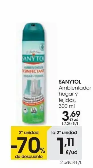 Eroski Sanytol ambientador hogar y tejidos oferta