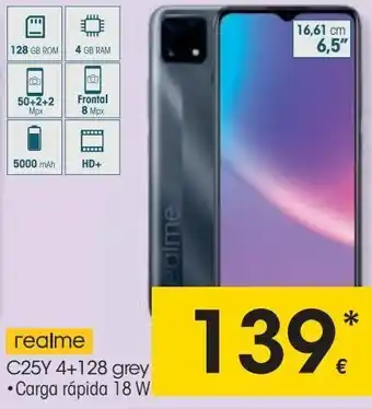 Eroski Realme c25y 4+128 grey oferta