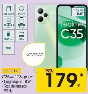 Eroski Realme c35 4+128 green oferta