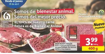 Lidl Carne picada de vacuno black angus 400g oferta