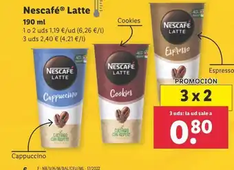 Lidl Café nescafé 3 x 2 190 ml oferta