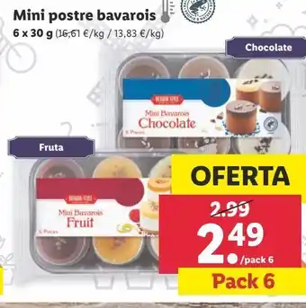 Lidl Mini postre bavarois 6 x 30 g oferta