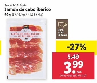 Lidl Jamón de cebo realvalle oferta