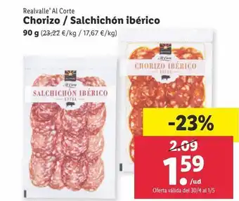 Lidl Chorizo / salchichón ibérico oferta